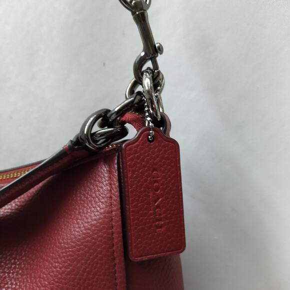 Coach Chelsea Red Leather Zipper Crossbody Shoulder Bag - Picture 7 of 16